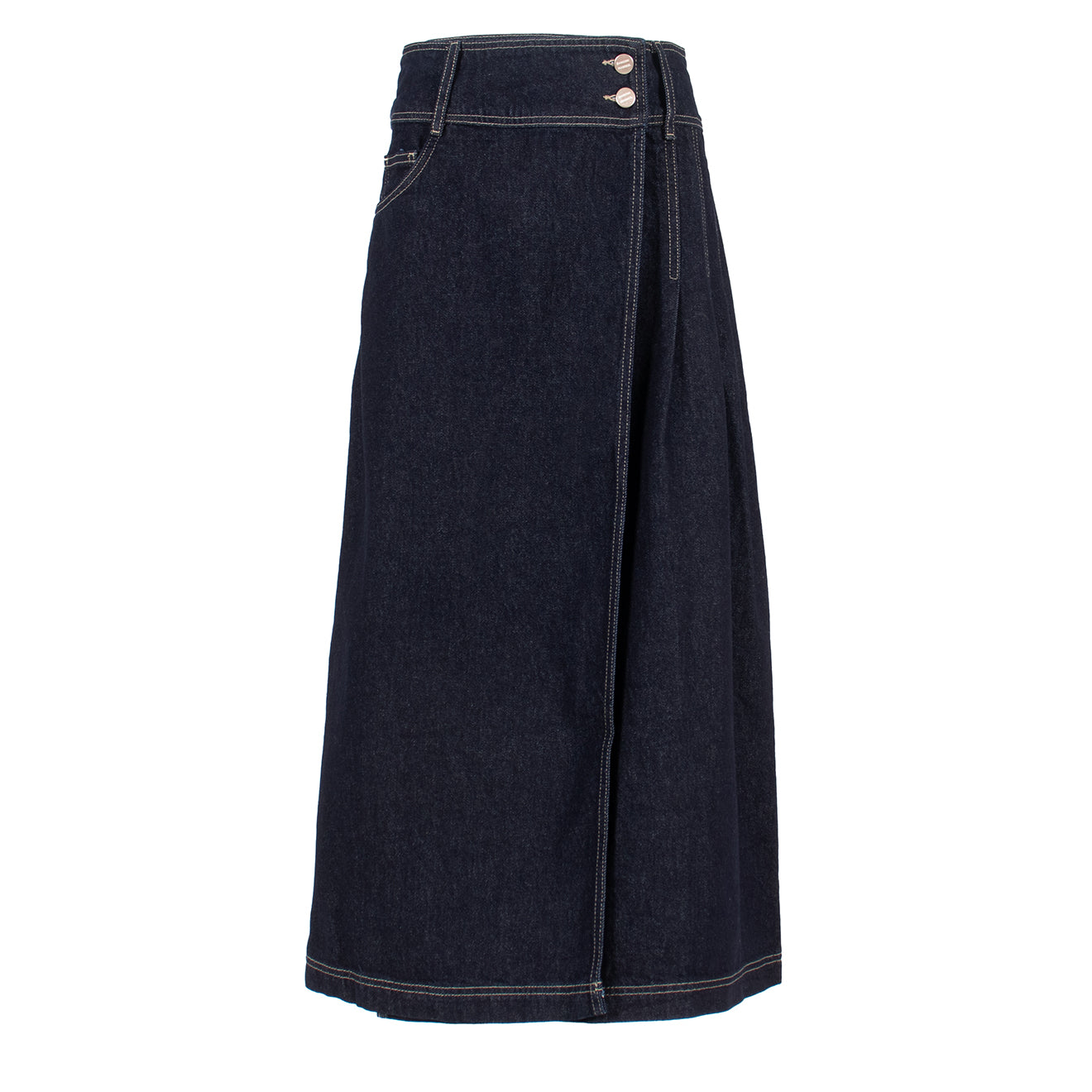 Damson Madder Raye Denim Skirt Dark Indigo