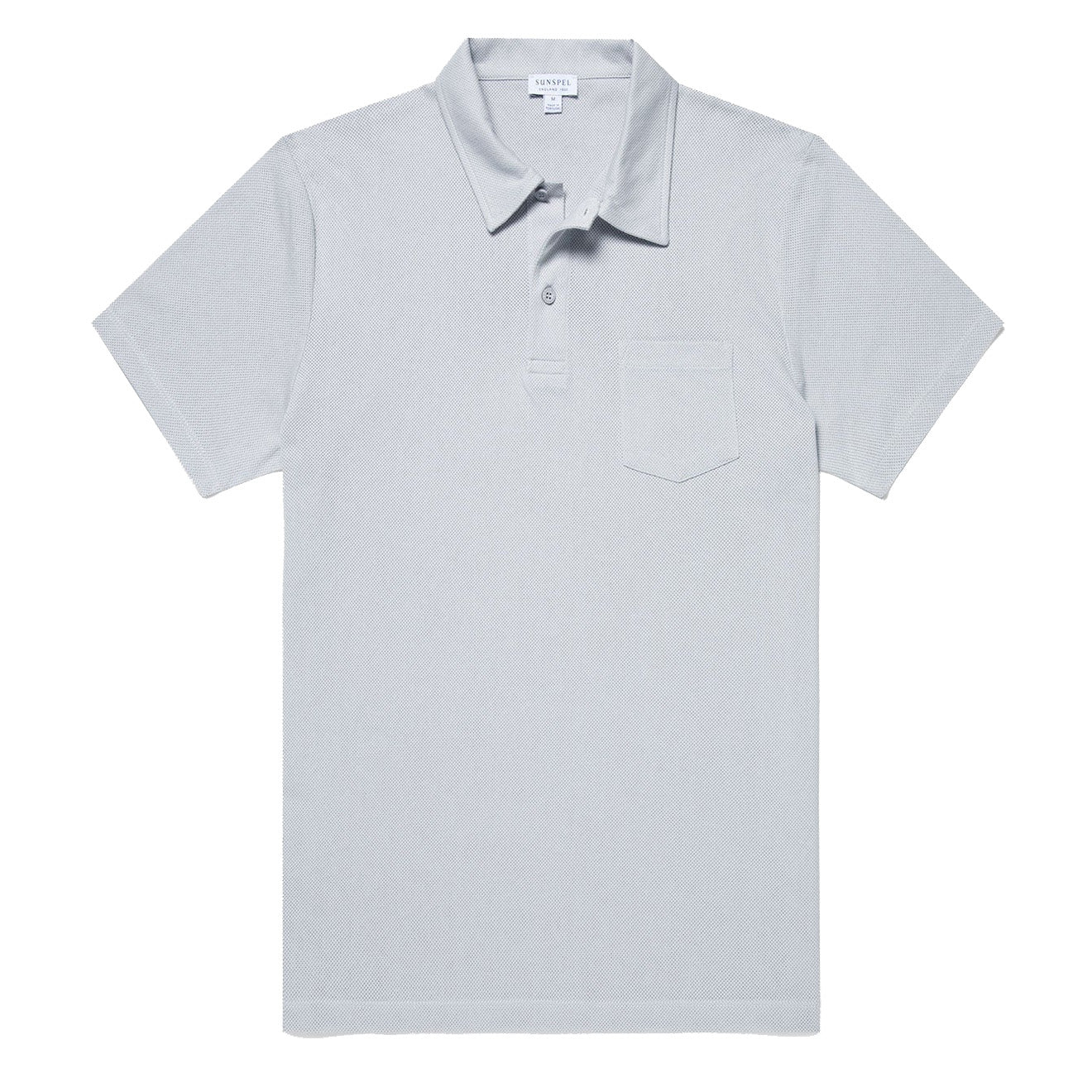 Sunspel Riviera Polo Shirt Smoke Parasol Store 0025