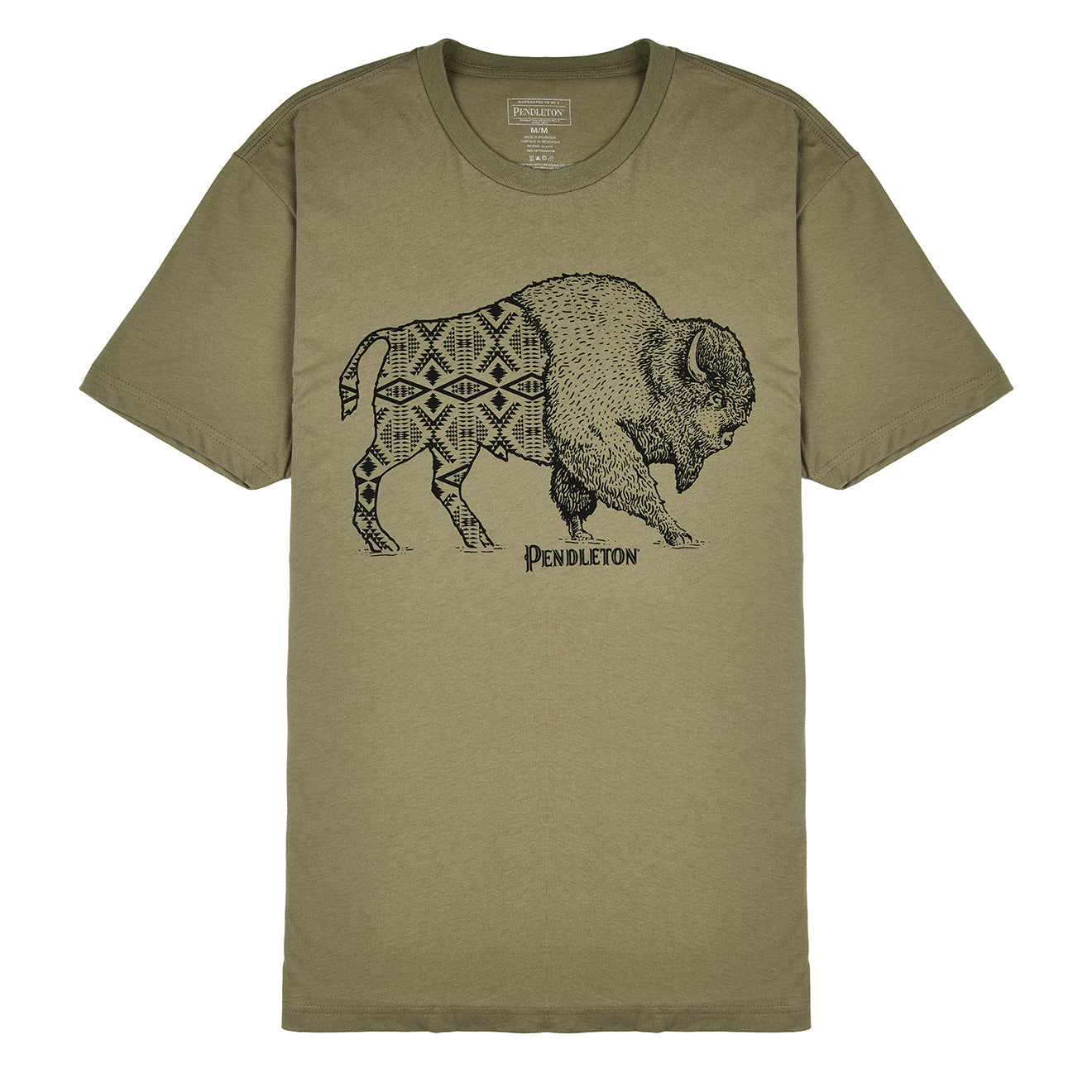 Pendleton Jacquard Bison Graphic Tee Light Olive / Black Pendleton