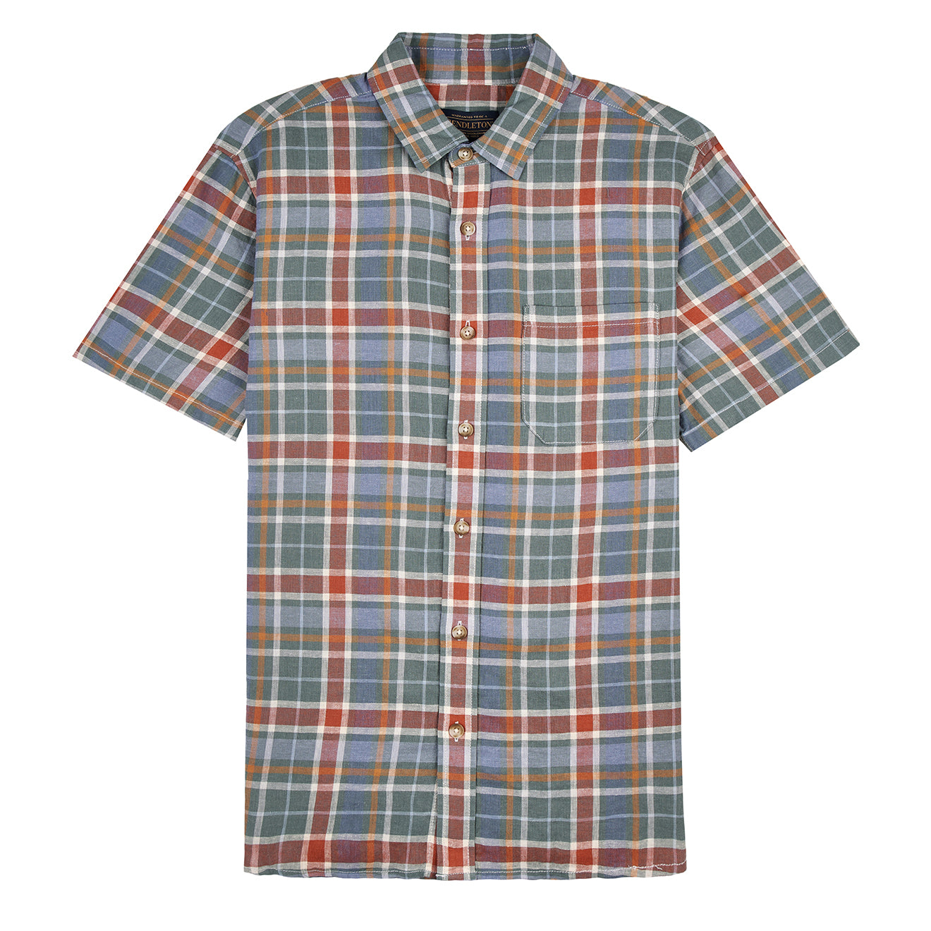 Pendleton Dawson Linen Shirt Green / Blue / Red Plaid Pendleton