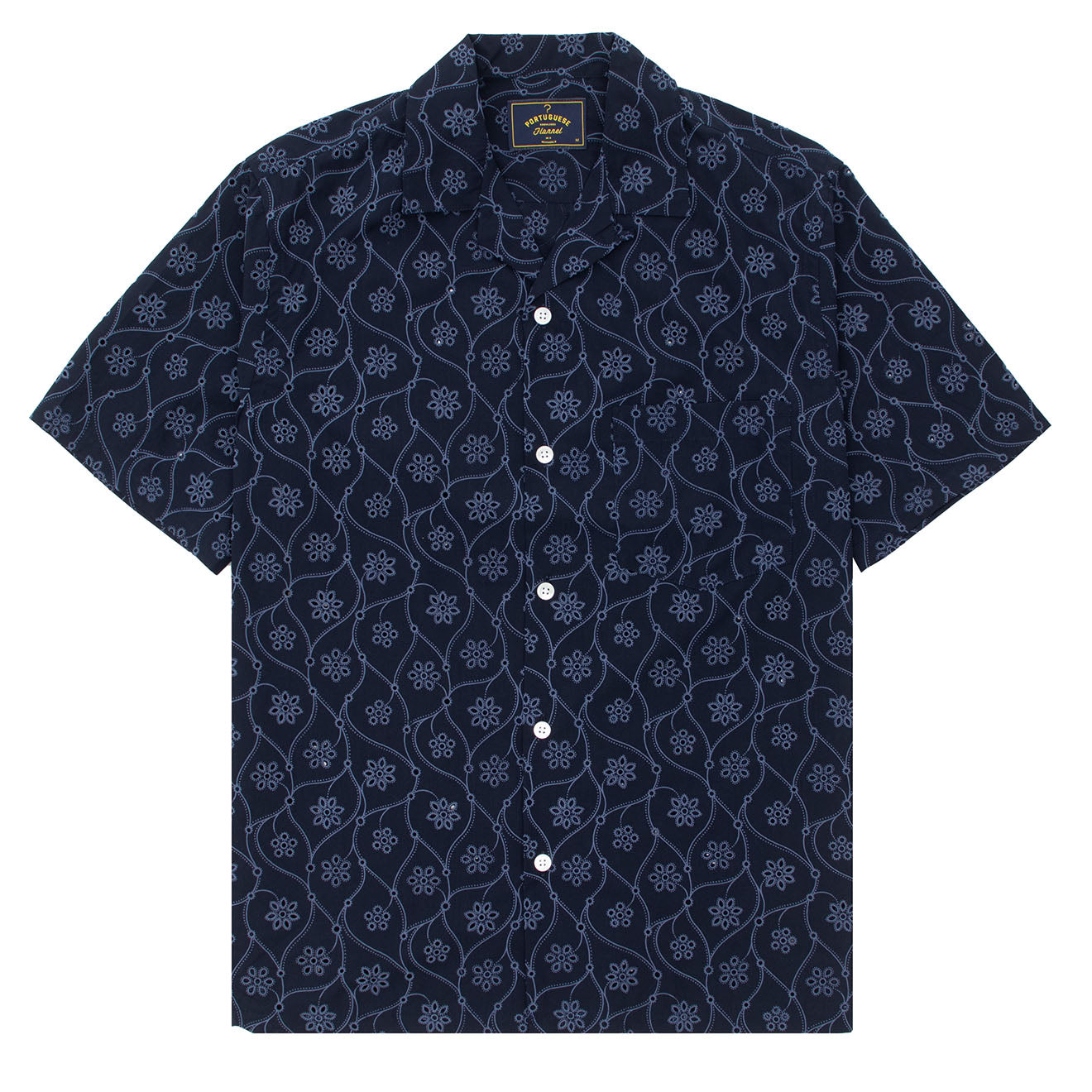 Portuguese Flannel S/S Camp Shirt Rendi Blue - Parasol Store