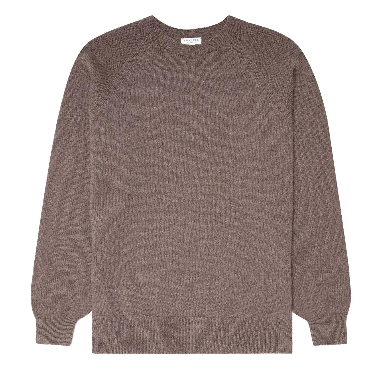 Sunspel Lambswool Crew Neck Knit Cedar Parasol Store 2341