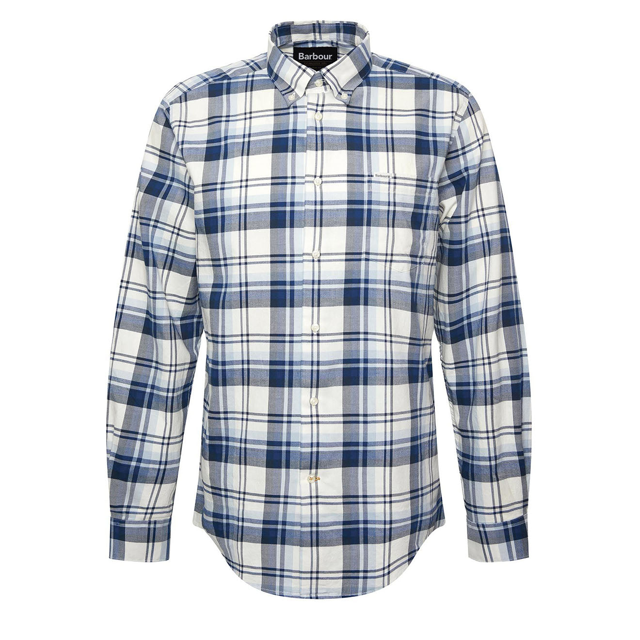 Barbour Falstone Tailored Checked Shirt Sky - Parasol Store