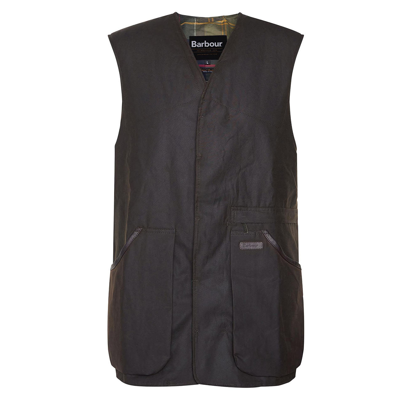 Barbour Alwinton Waxed Gilet Olive - Parasol Store