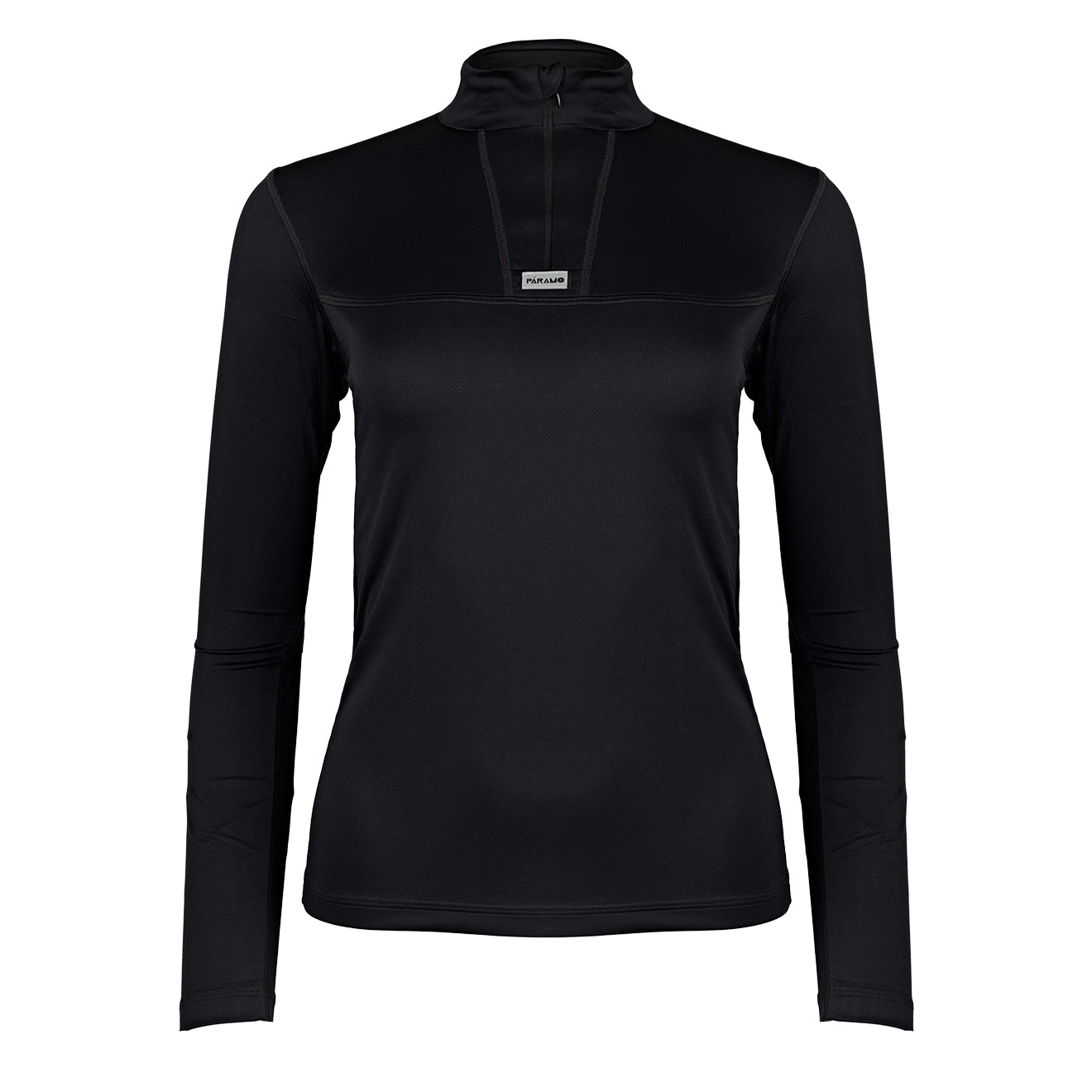 Paramo Womens Cambia Zip Neck Top Black Paramo