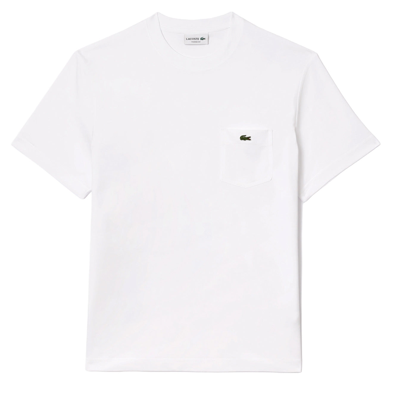 Lacoste Cotton T-Shirt with Breast Pocket White - Parasol Store