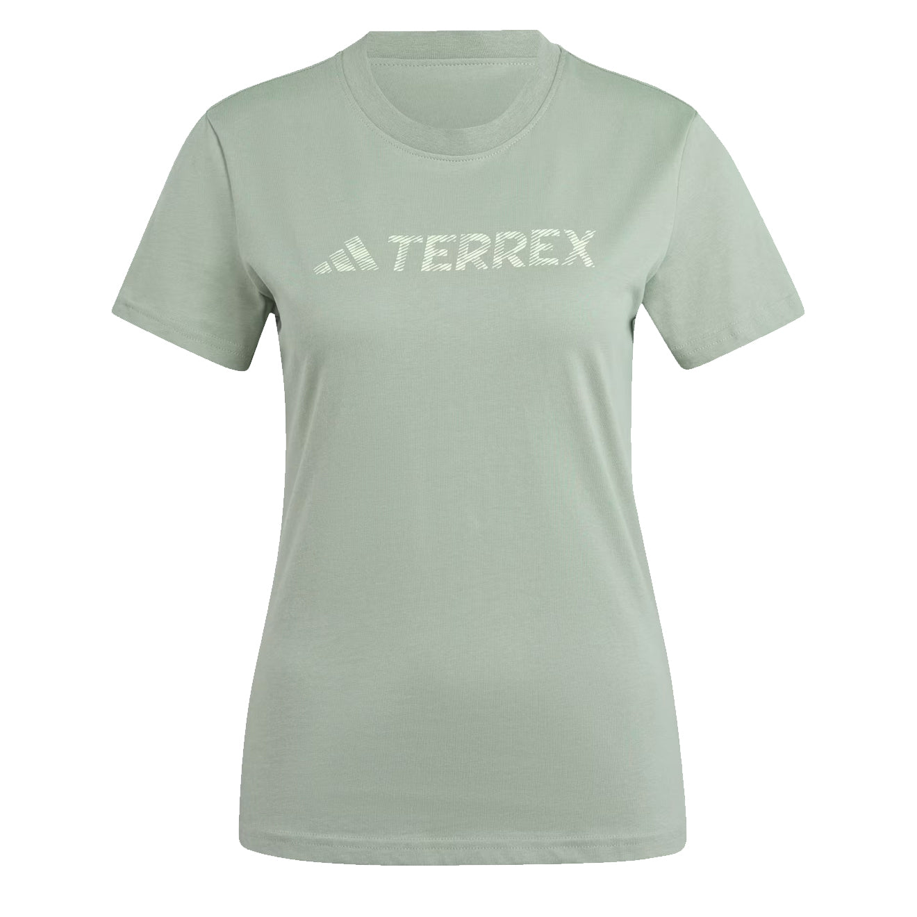 Adidas Terrex Womens Classic Logo T-Shirt Silver Green - Parasol Store