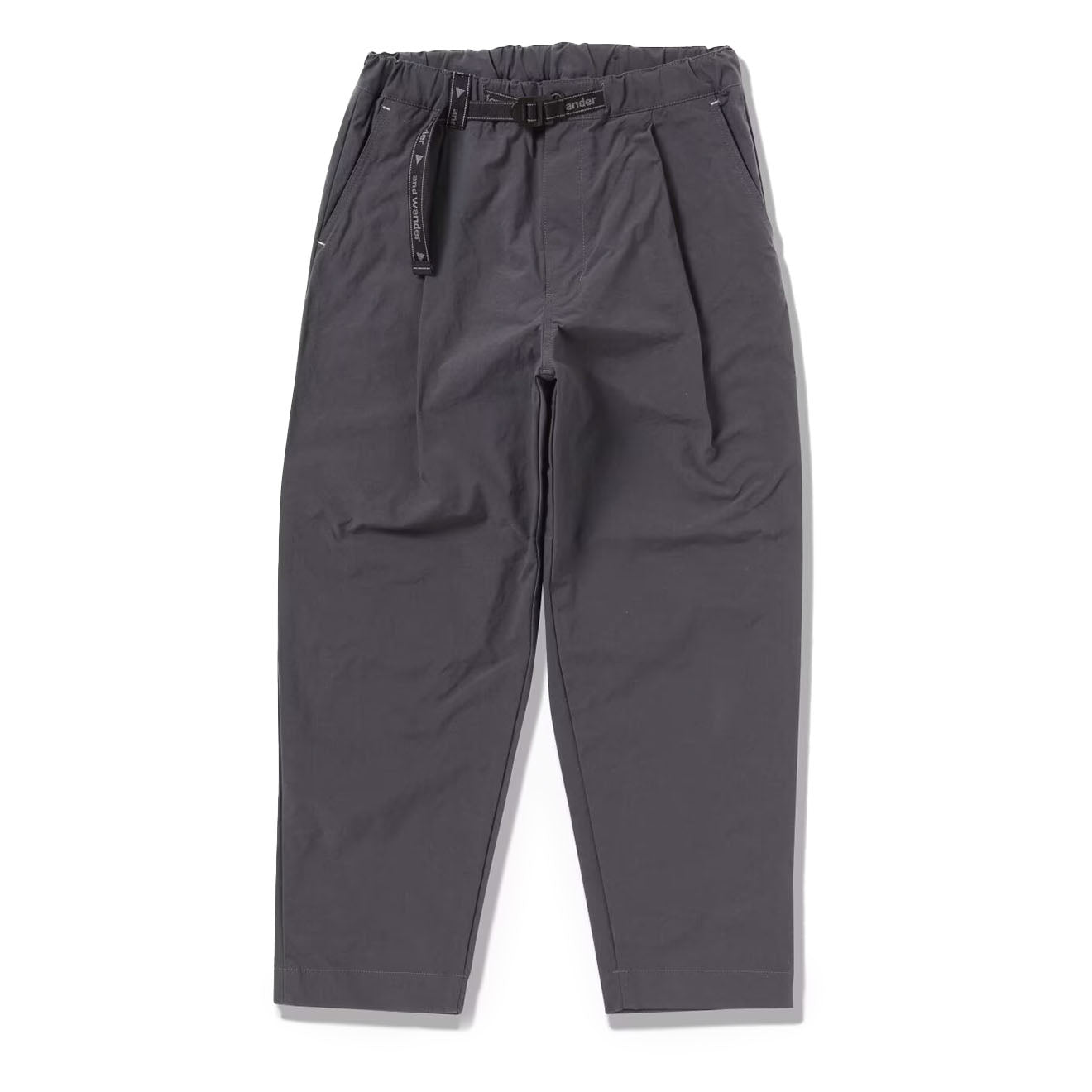 And Wander Nylon Chino Tuck Tapered Pants Charcoal - Parasol Store