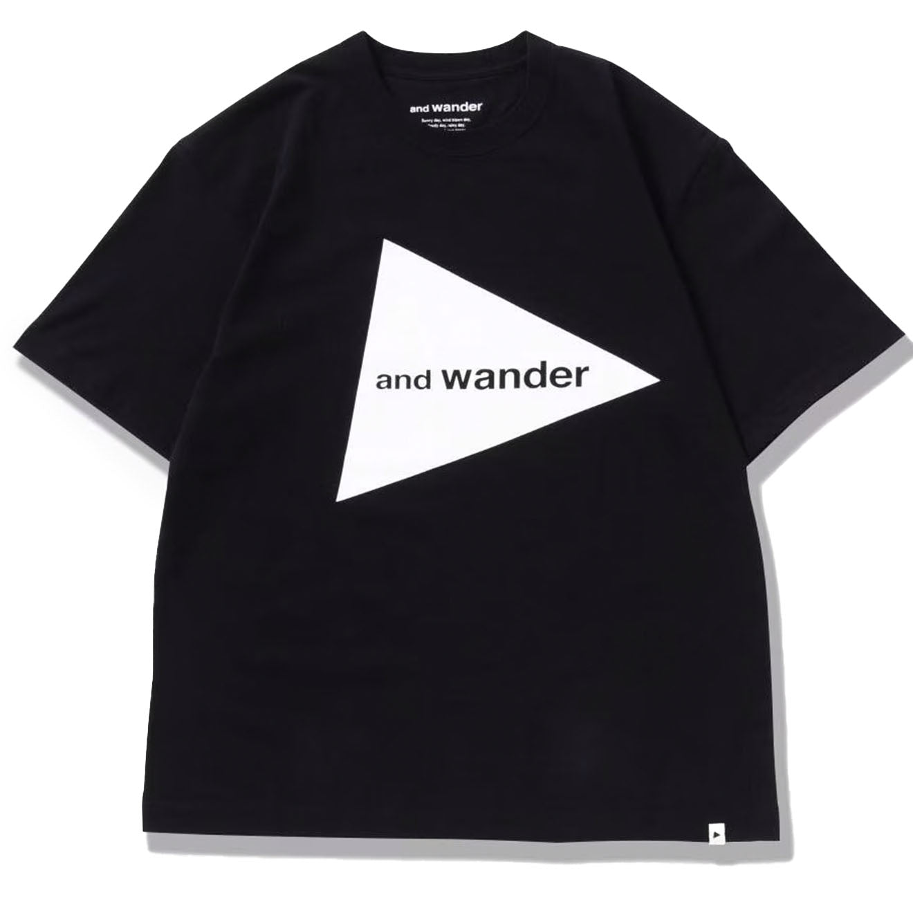 And Wander Womens And Wander Big Logo T Black - Parasol Store