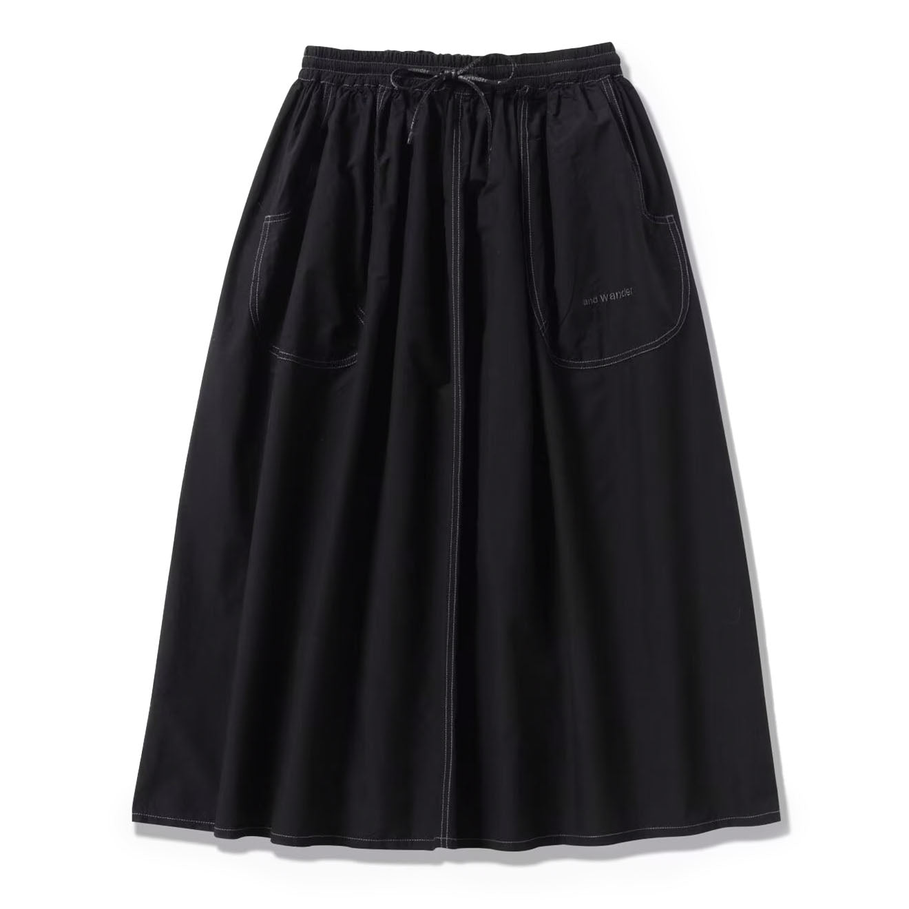 And Wander Womens C/N Rip Skirt Black - Parasol Store