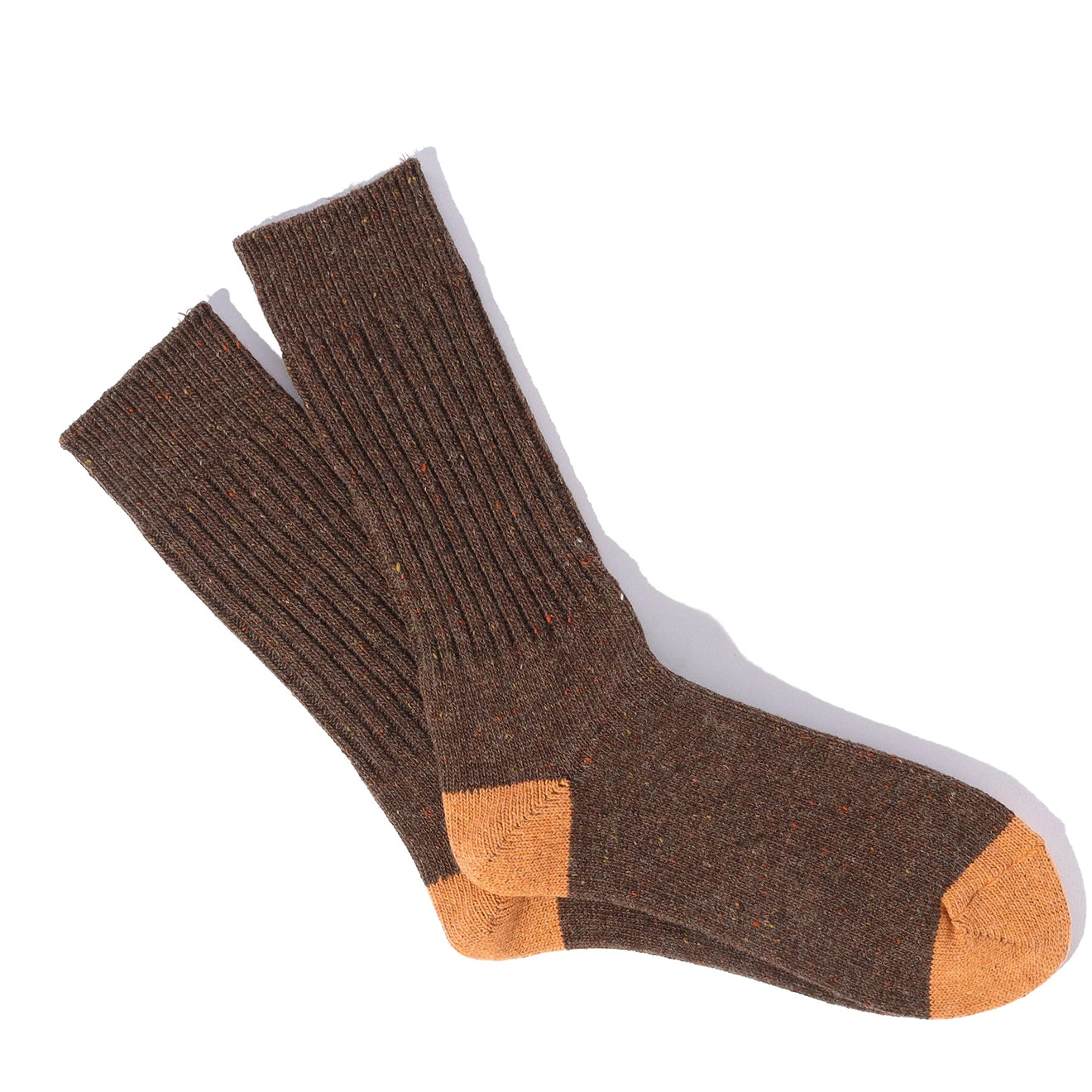 Anonymous Ism Tweed Nep Crew Socks Brown - Parasol Store