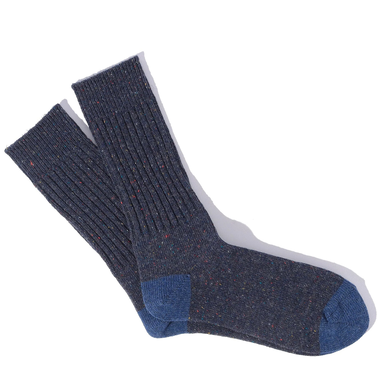 Anonymous Ism Tweed Nep Crew Socks Navy - Parasol Store