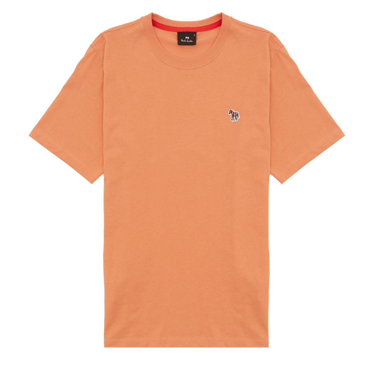 Paul Smith S/S Reg Fit T-Shirt Zebra Badge Washed Orange - Parasol Store