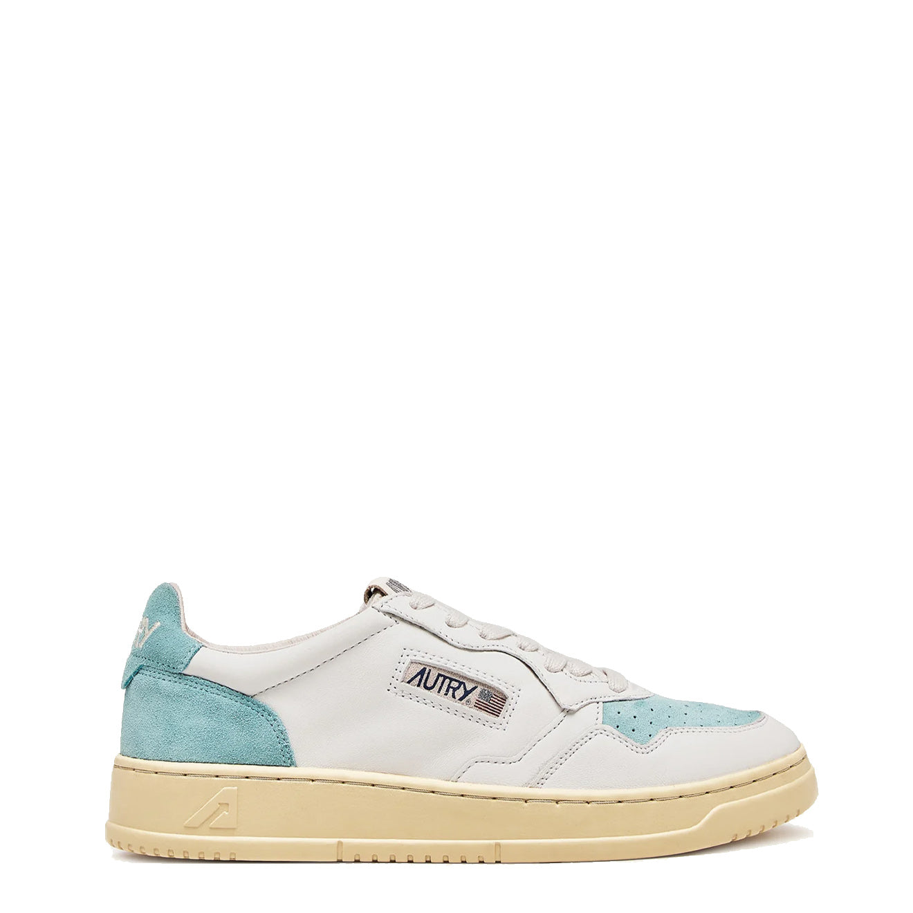 Autry Womens Medalist Low Trainers White / Turquoise Autry