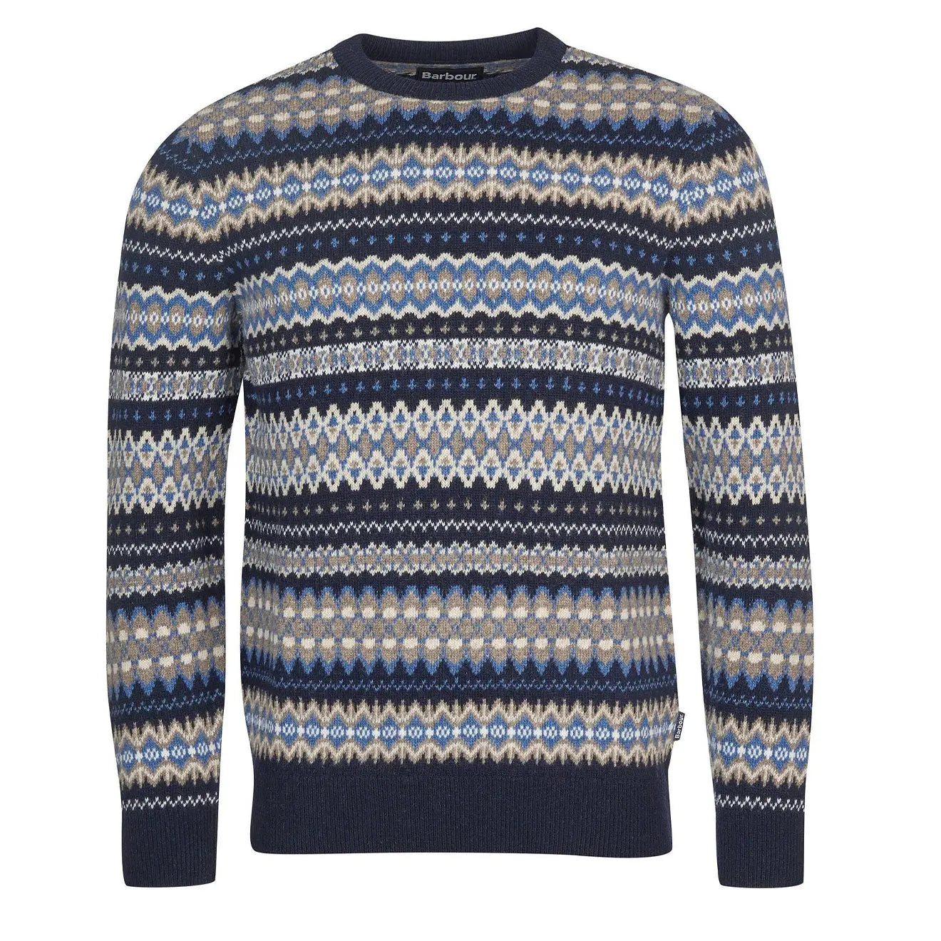 Barbour Case Fair Isle Crew Jumper Midnight | Parasol Store