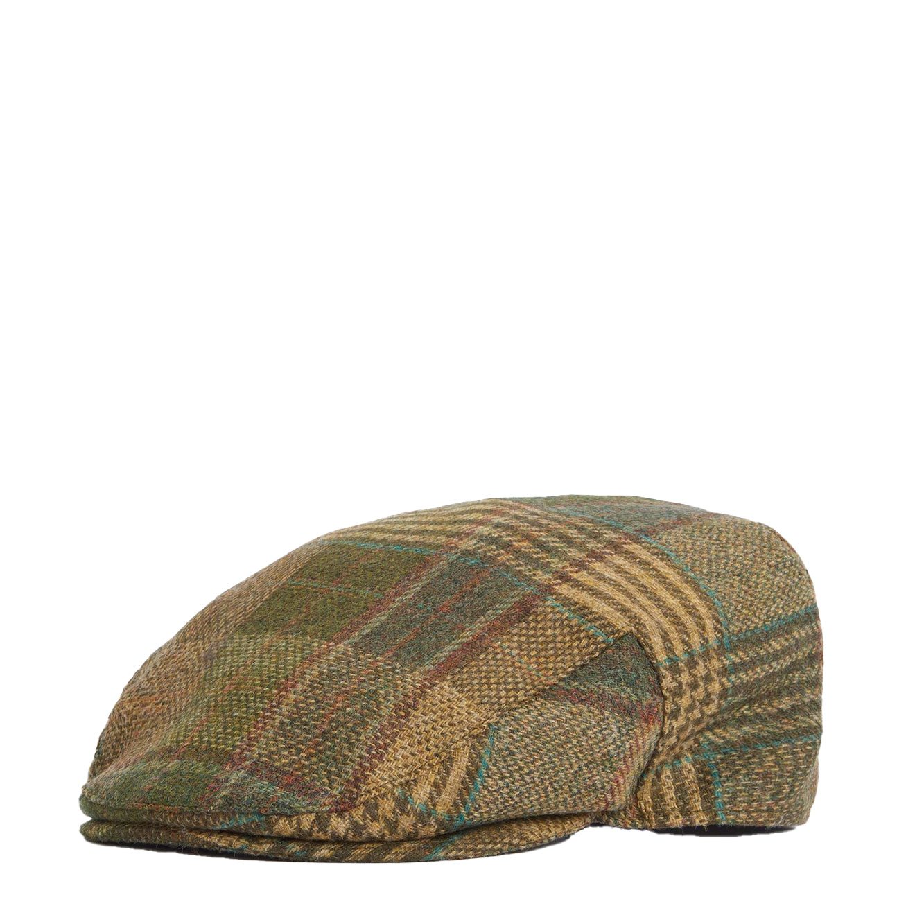 Barbour Deveron Tweed Flat Cap Green Mix - Parasol Store