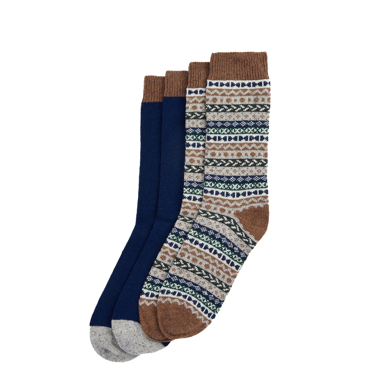 Barbour Fair Isle Sock 2 Pack Green Loch Mix - Parasol Store