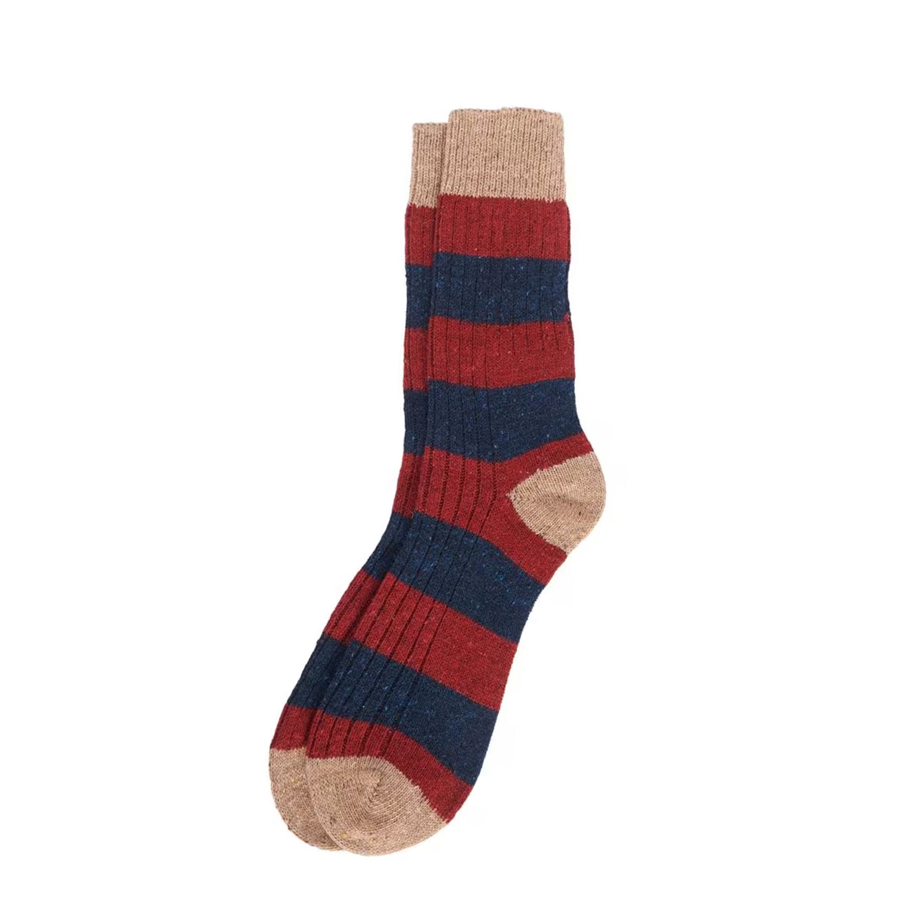 Barbour Houghton Stripe Sock Cranberry/Navy - Parasol Store