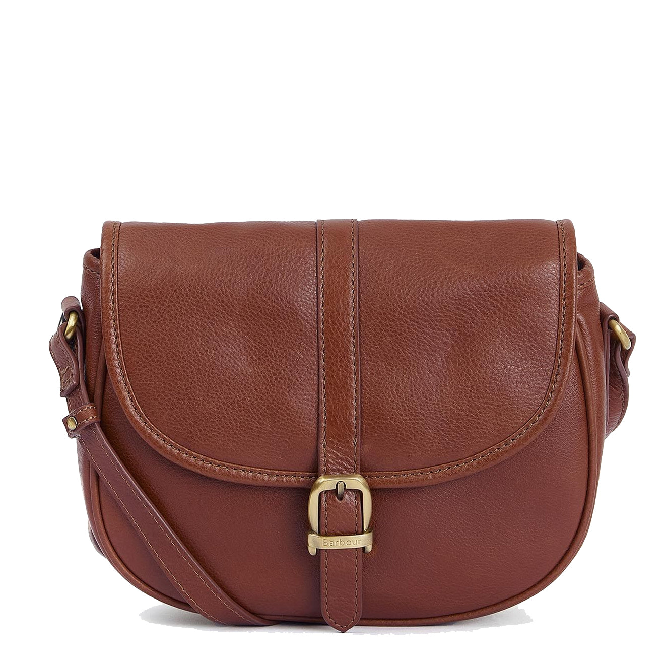 Barbour Laire Leather Saddle Bag Brown Barbour