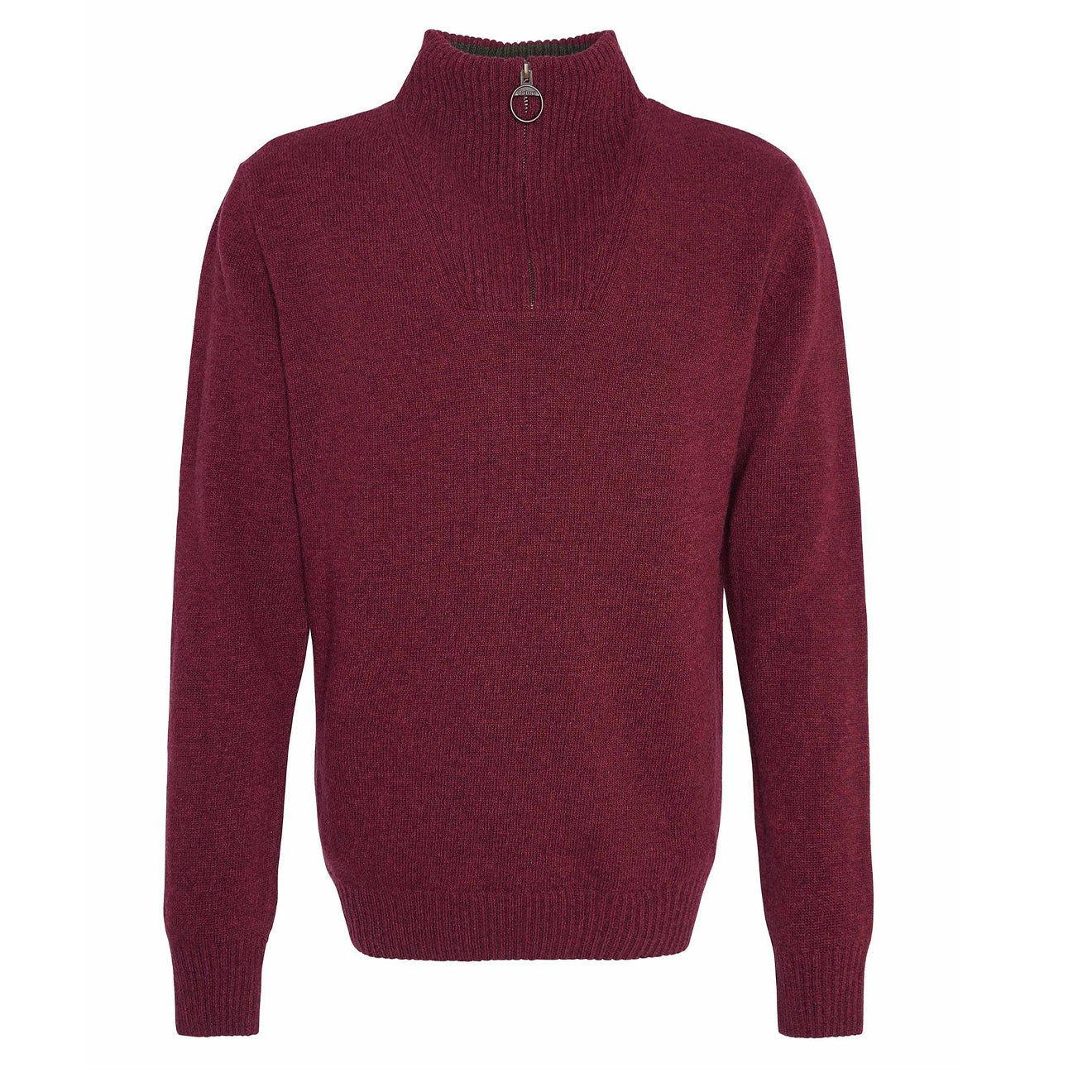 Barbour Nelson Essential Half Zip Knitted Jumper Port - Parasol Store