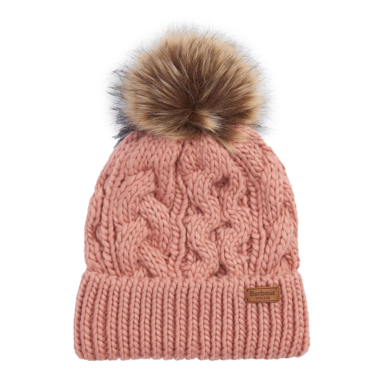 Barbour Penshaw Beanie Hat Pink Rust - Parasol Store