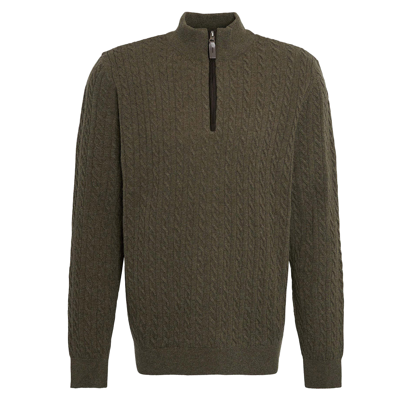 Barbour Ramsden Half Zip Knitted Jumper Ivy Green - Parasol Store