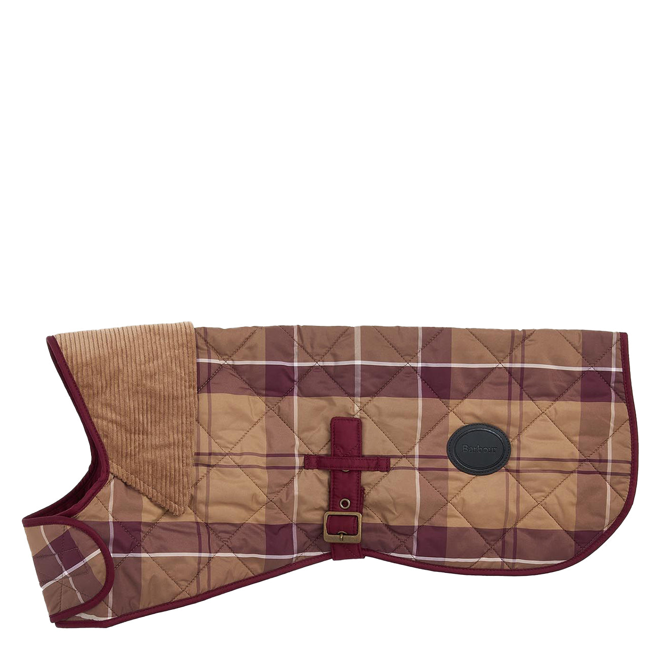 Barbour Tartan Dog Coat Muted Cabernet - Parasol Store