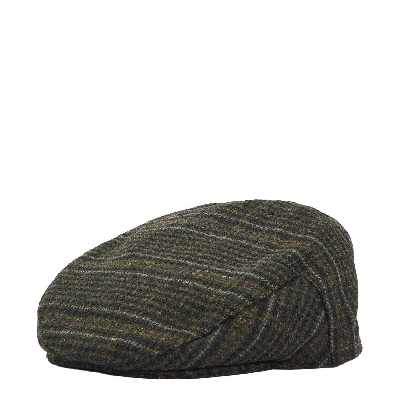 Barbour Wilkin Flat Cap Olive Check - Parasol Store