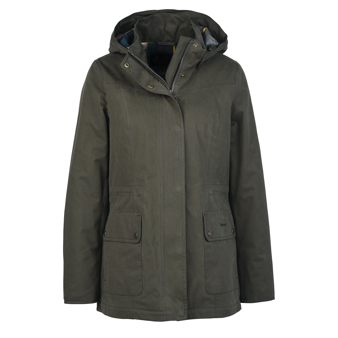 Barbour Womens Buttercup Waterproof Jacket Olive / Classic - Parasol Store