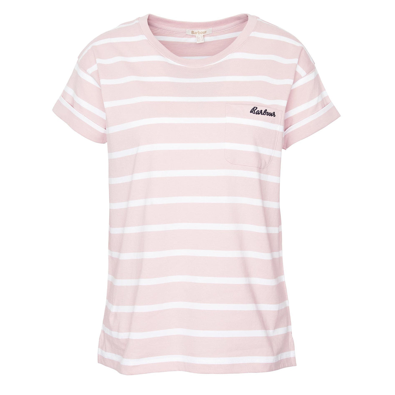 Barbour Womens Otterburn Stripe T-Shirt Shell Pink - Parasol Store