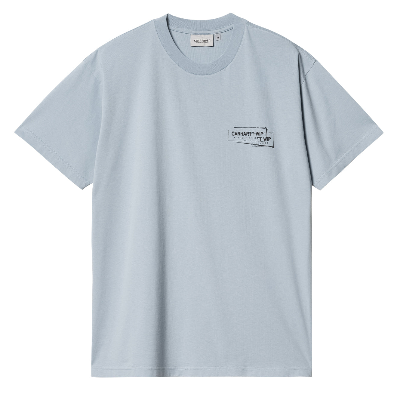 Carhartt WIP  S/S Stamp T-Shirt Misty Sky / Black - Parasol Store