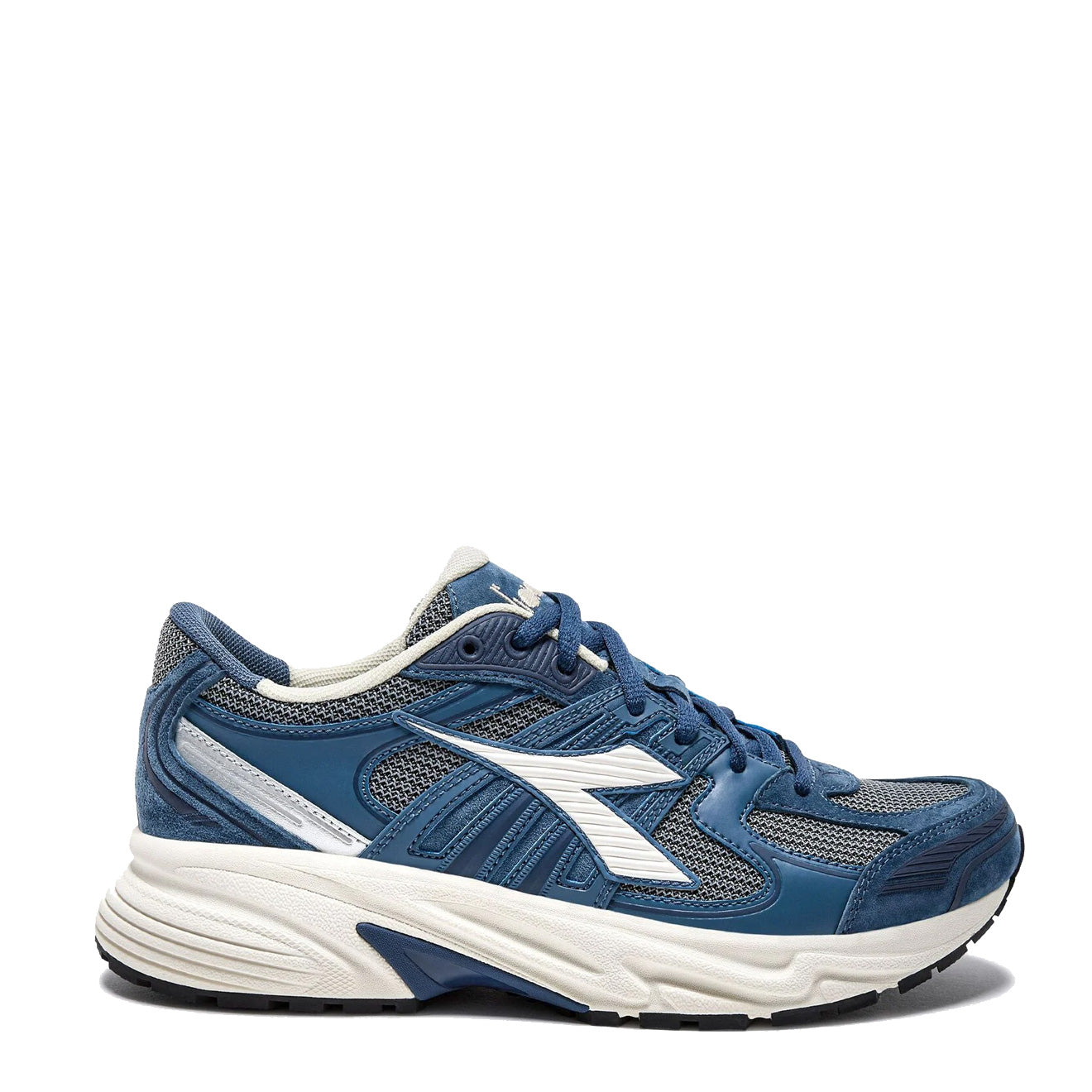 Diadora Mythos Star Pigskin Trainer Blue Dark Denim - Parasol Store