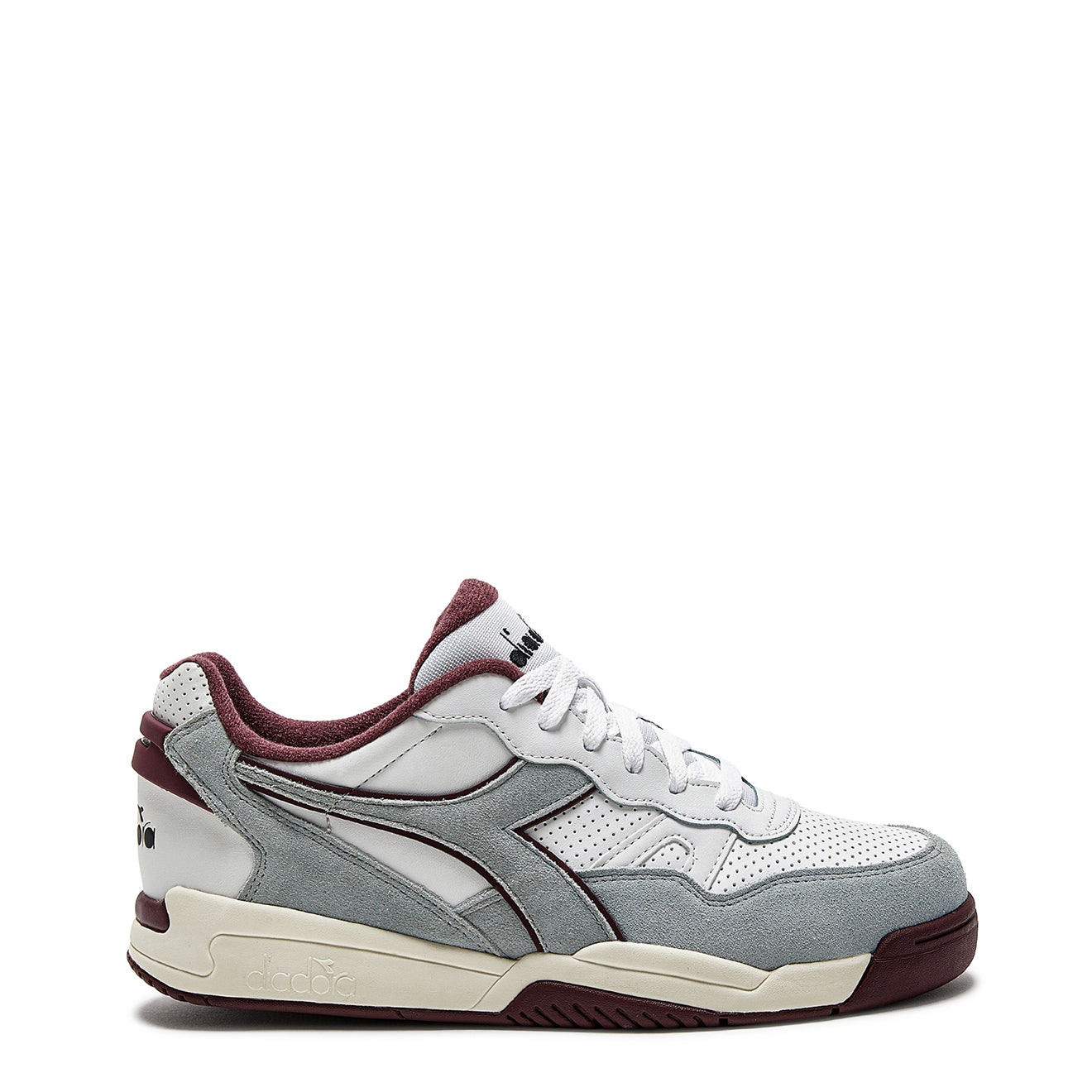 Diadora Womens Winner SL Trainer Moon Rock / Malaga Red Diadora