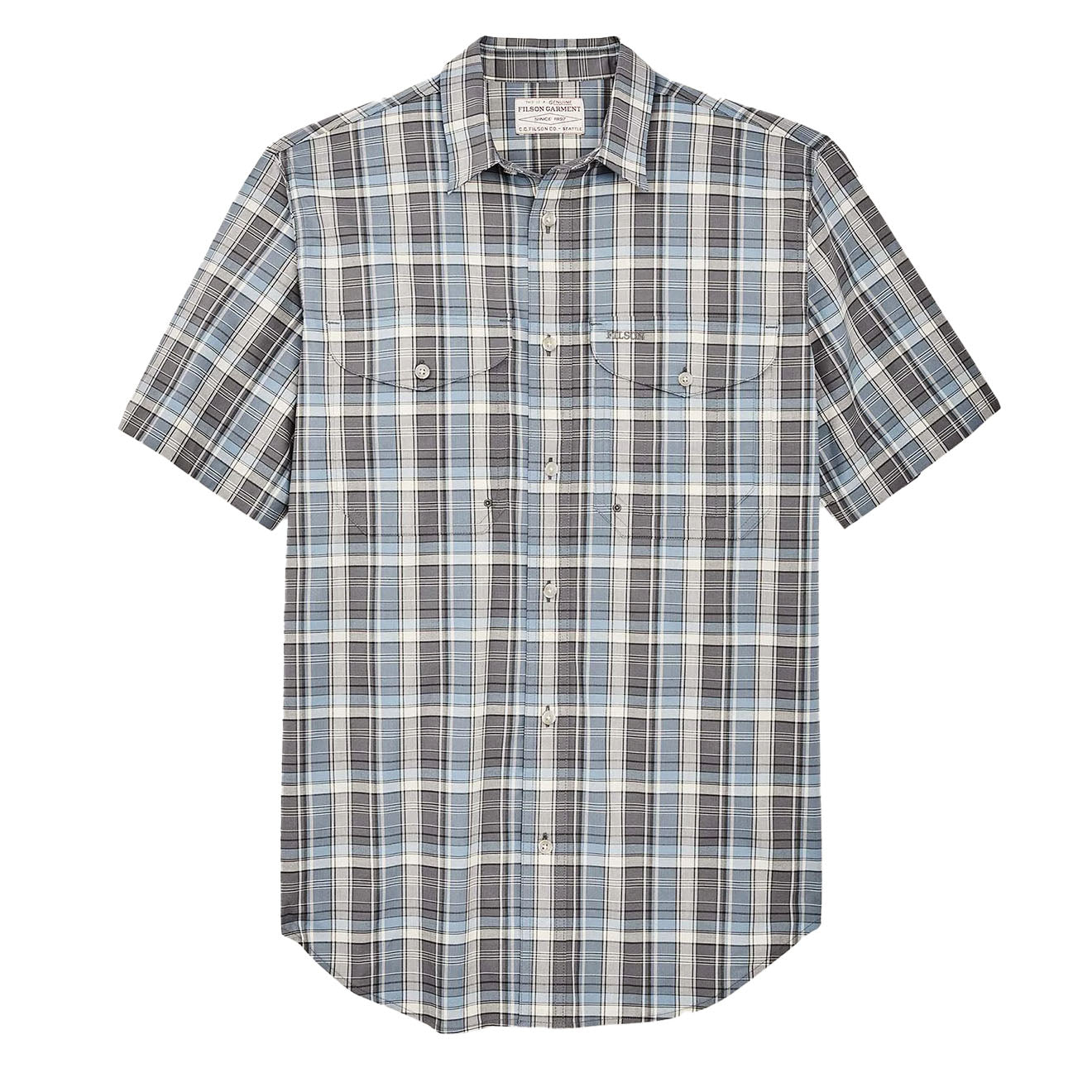 Filson Twin Lakes Short Sleeve Sport Shirt Gray / Blue / Cream - Parasol Store