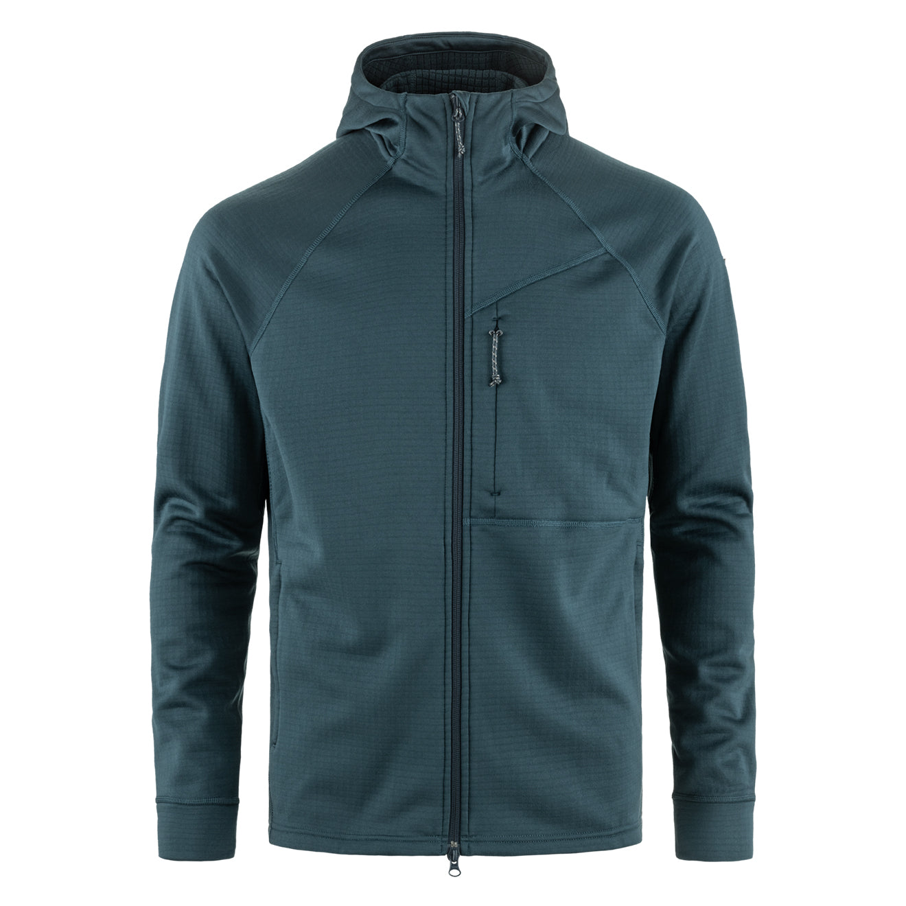 Fjallraven Abisko Grid Fleece Hoodie Mountain Blue - Parasol Store