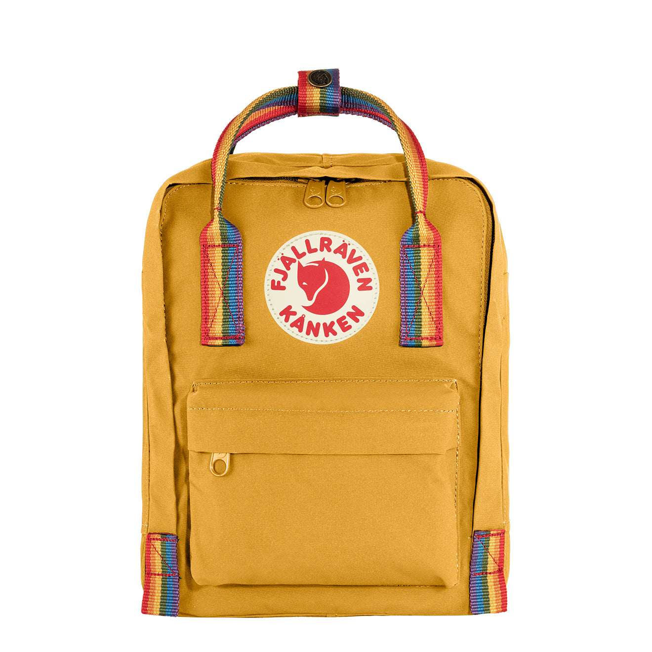 Fjallraven Kanken Rainbow Mini Ochre-Rainbow Pattern - Parasol Store