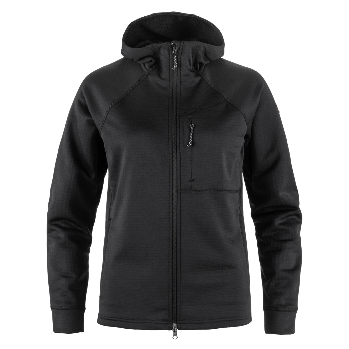 Fjallraven Womens Abisko Grid Fleece Hoodie Black - Parasol Store