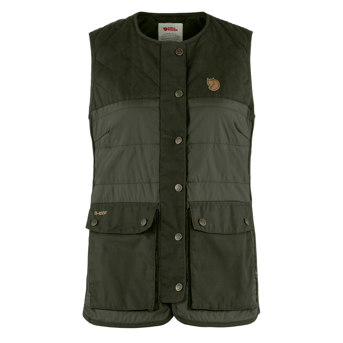 Fjallraven Womens Forest Wool Padded Vest Deep Forest - Parasol Store