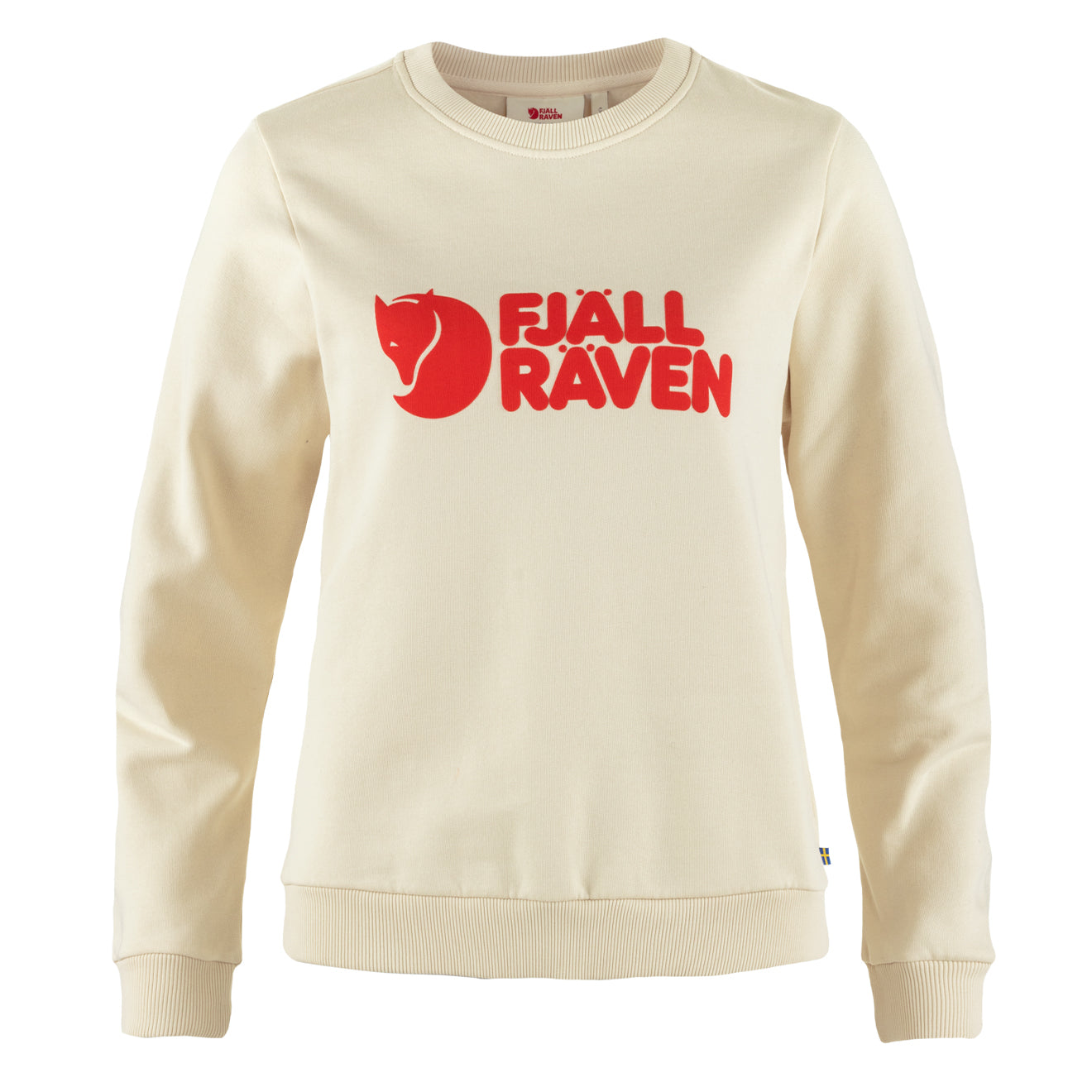 Fjallraven Womens  Logo Sweater Chalk White / Flame Orange - Parasol Store