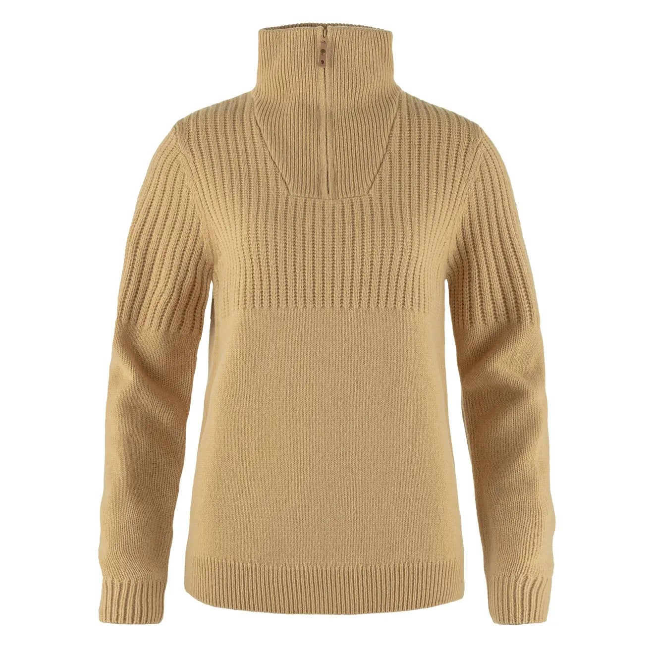 Fjallraven Womens Ovik Half Zip Knit Dune Beige