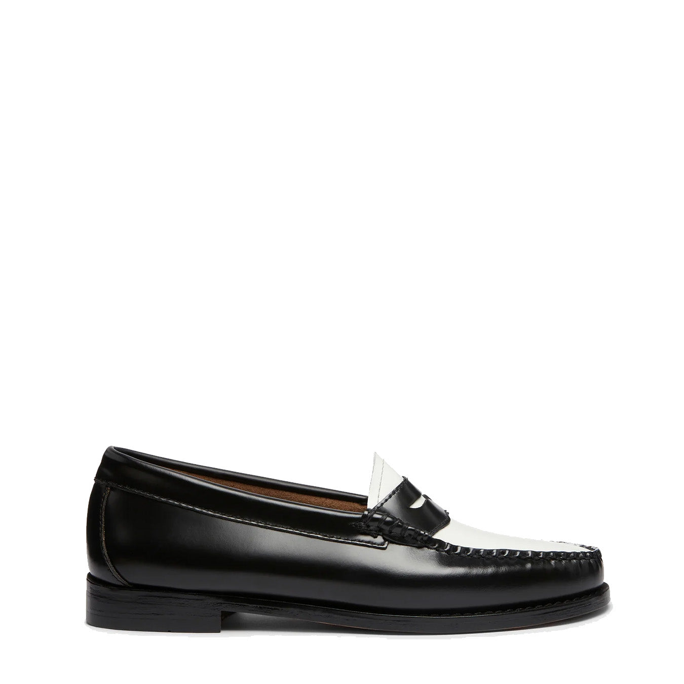 G.H.Bass Womens Bass Weejun Penny Loafer Black & White Leather ...