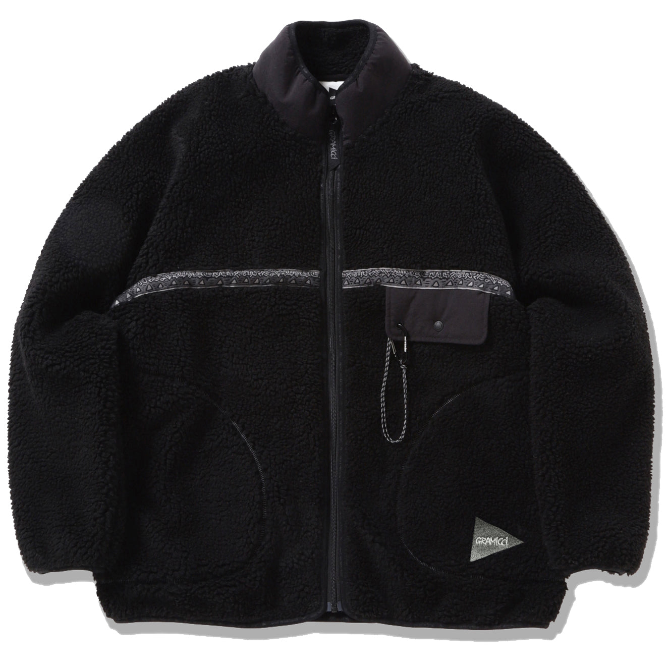 Gramicci x And Wander JQ Tape Fleece Jacket Black - Parasol Store