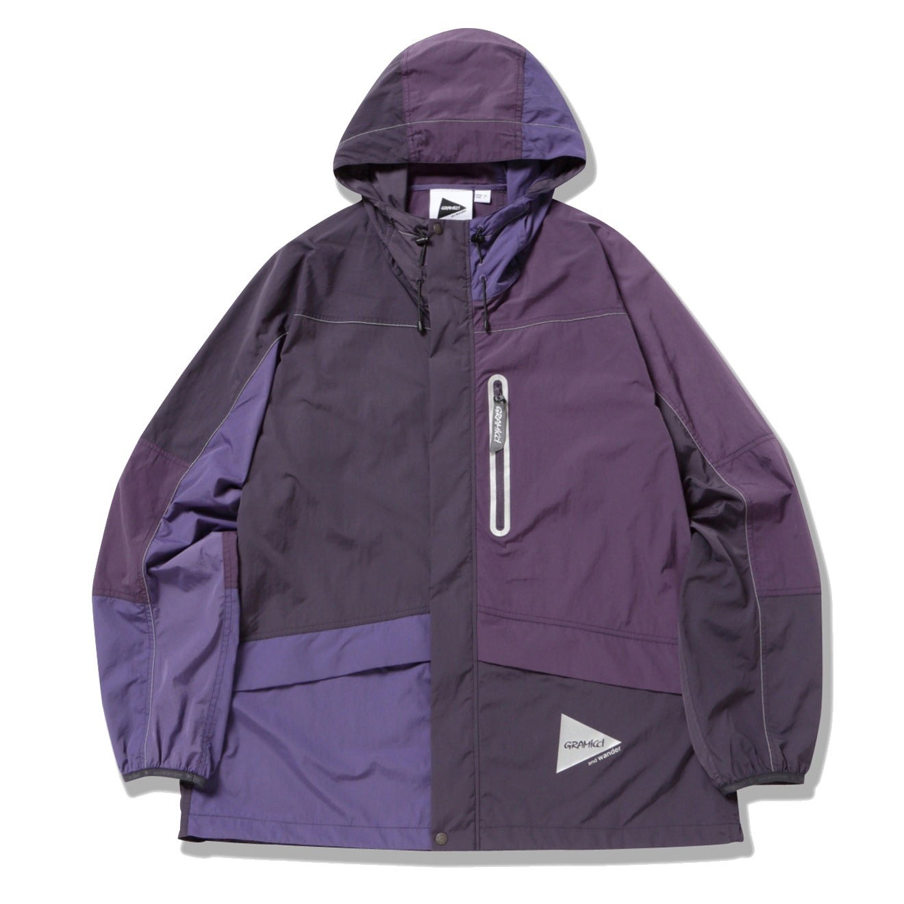 Gramicci x And Wander Patchwork Wind Hoodie Multi Purple - Parasol Store