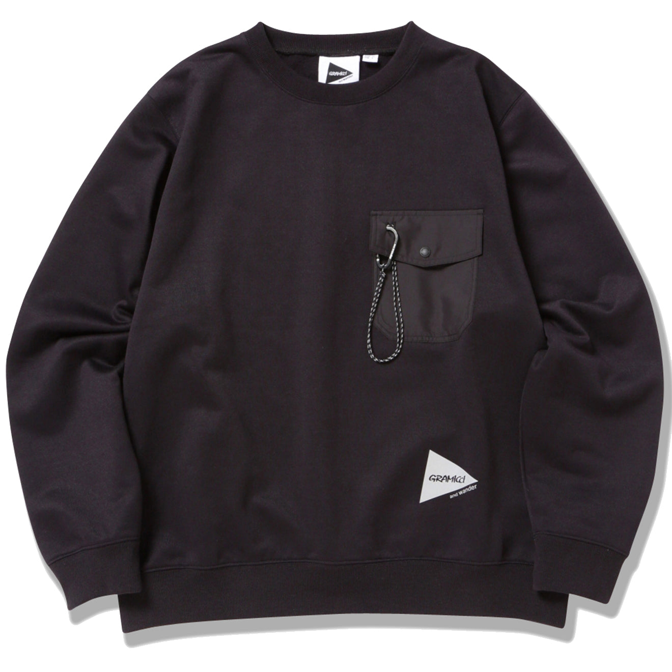 Gramicci x And Wander Pocket Sweatshirt Black - Parasol Store