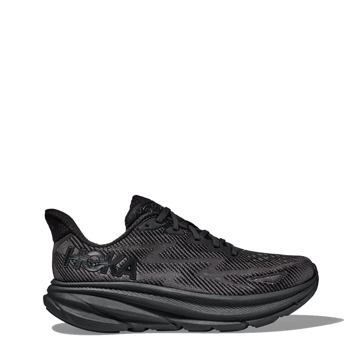 Hoka Womens Clifton 9 Trainer Black / Black - Parasol Store