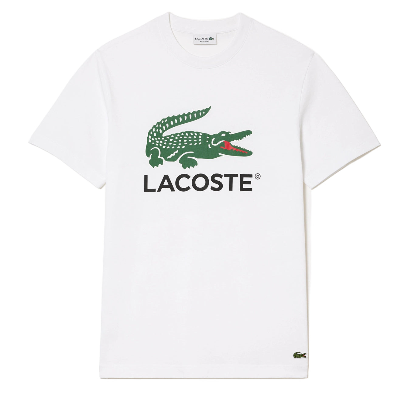 Lacoste Cotton Jersey Signature Print T-Shirt White - Parasol Store