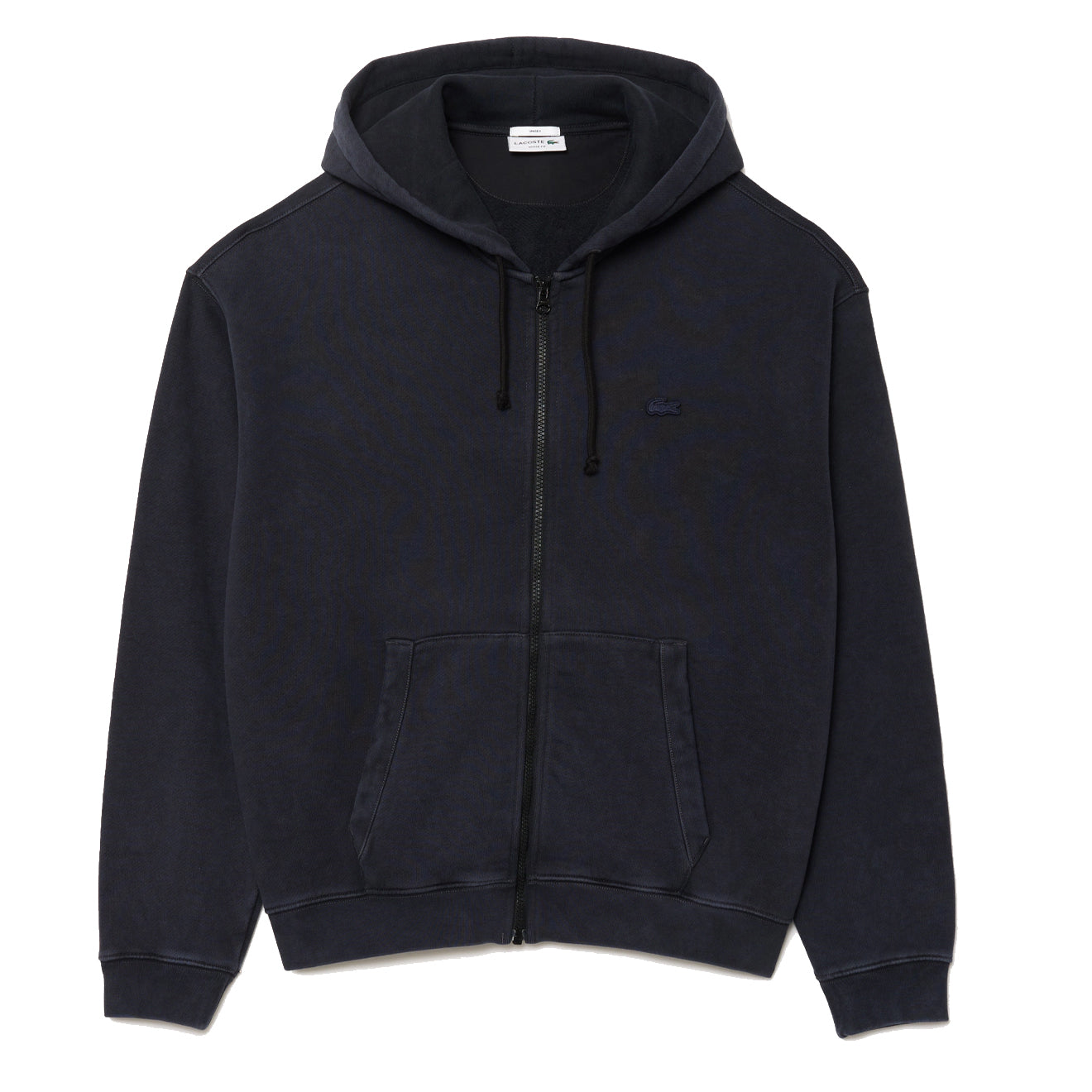 Lacoste Loose Fit Washed Effect Hoodie Black - Parasol Store