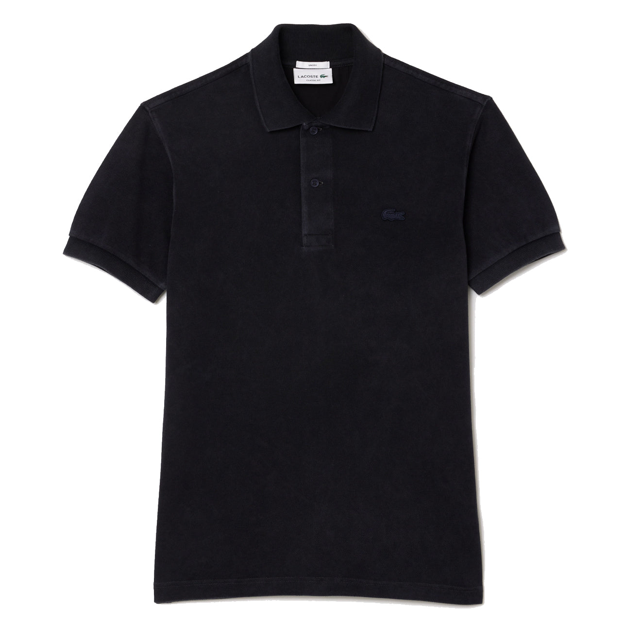 Lacoste Original L.12.12 Washed Effect Cotton Polo Shirt Black - Parasol Store