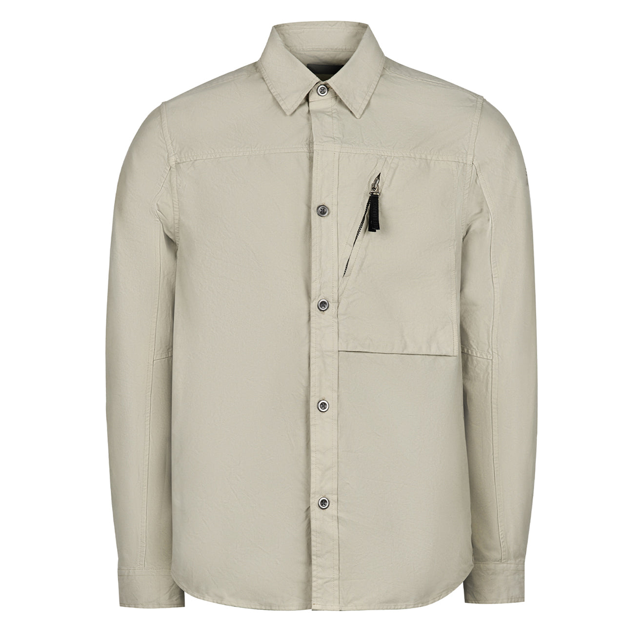 Left Hand Zip Pocket Shirt Stone Left Hand