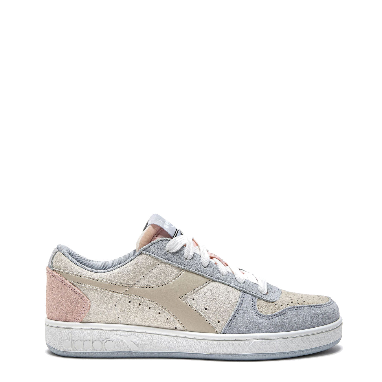 Diadora Womens Magic Basket Low Suede Trainer Arctic Ice / Whisper White Diadora